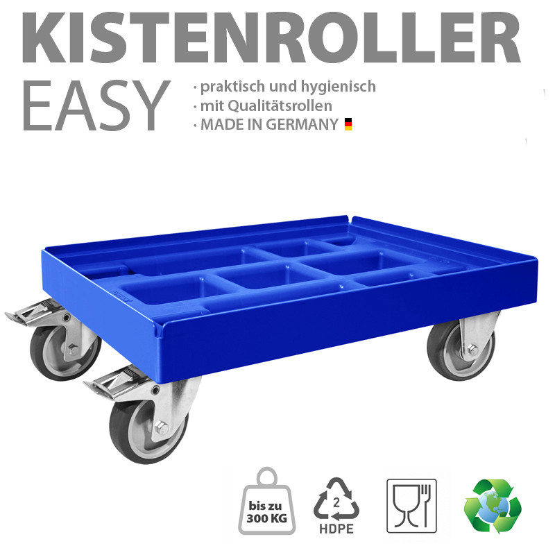KISTENROLLER EASY 600x400 RAL 5010 enzianblau